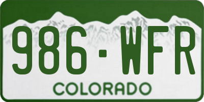 CO license plate 986WFR