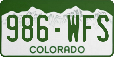 CO license plate 986WFS