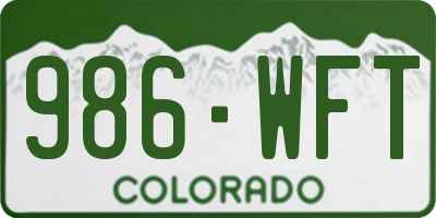 CO license plate 986WFT
