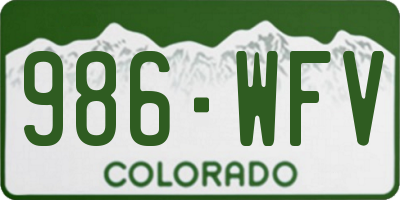 CO license plate 986WFV