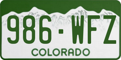 CO license plate 986WFZ