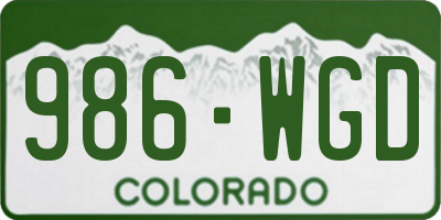 CO license plate 986WGD