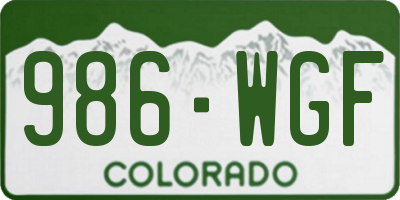 CO license plate 986WGF