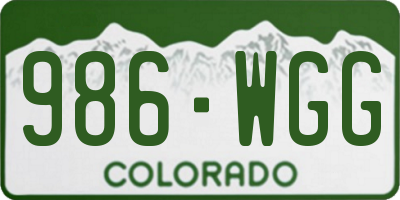 CO license plate 986WGG