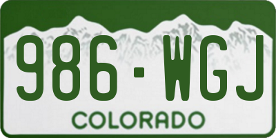 CO license plate 986WGJ