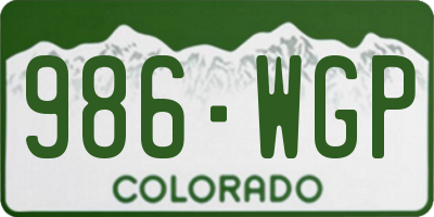 CO license plate 986WGP