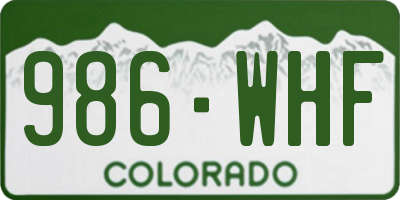 CO license plate 986WHF