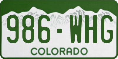 CO license plate 986WHG