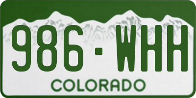 CO license plate 986WHH
