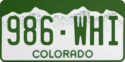 CO license plate 986WHI