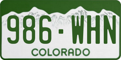 CO license plate 986WHN