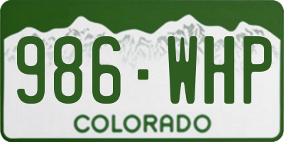 CO license plate 986WHP