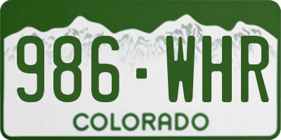CO license plate 986WHR
