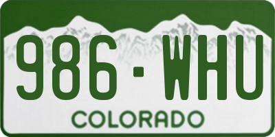 CO license plate 986WHU
