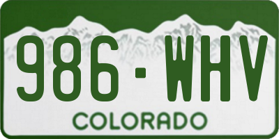 CO license plate 986WHV