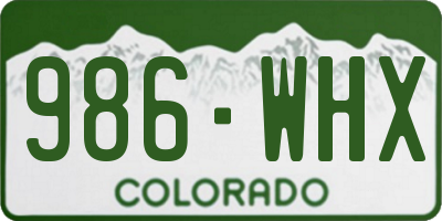 CO license plate 986WHX