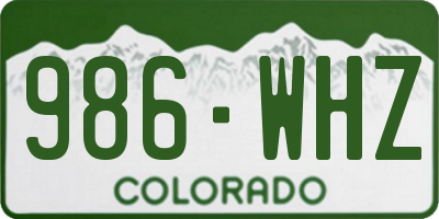CO license plate 986WHZ