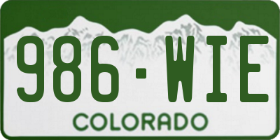 CO license plate 986WIE
