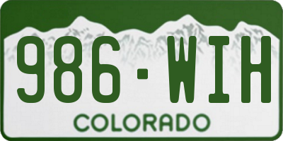 CO license plate 986WIH