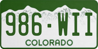 CO license plate 986WII