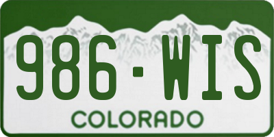 CO license plate 986WIS
