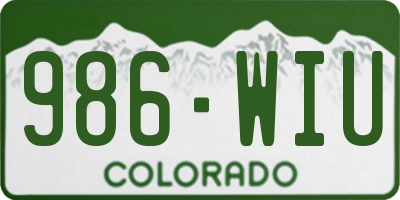 CO license plate 986WIU