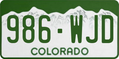 CO license plate 986WJD