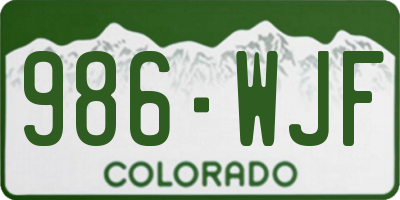CO license plate 986WJF