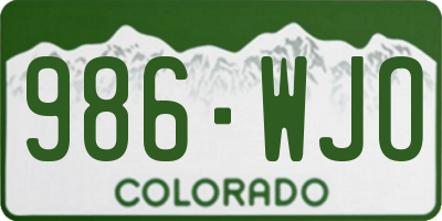 CO license plate 986WJO