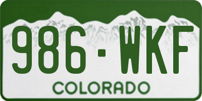 CO license plate 986WKF