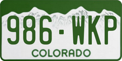 CO license plate 986WKP