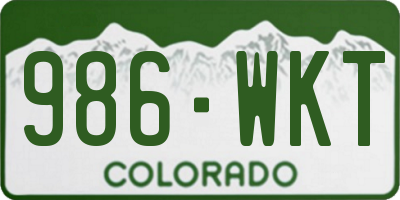 CO license plate 986WKT