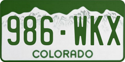 CO license plate 986WKX