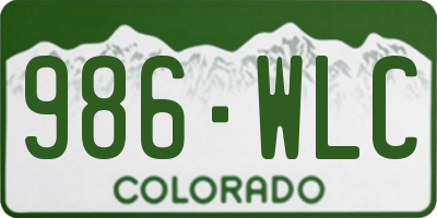 CO license plate 986WLC