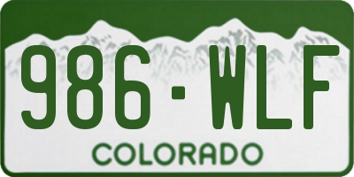 CO license plate 986WLF
