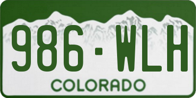 CO license plate 986WLH