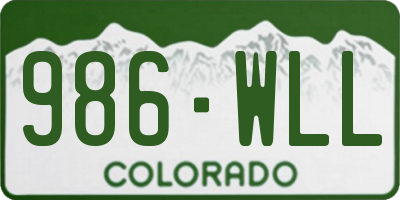 CO license plate 986WLL