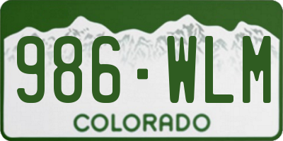 CO license plate 986WLM