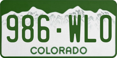 CO license plate 986WLO
