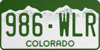 CO license plate 986WLR