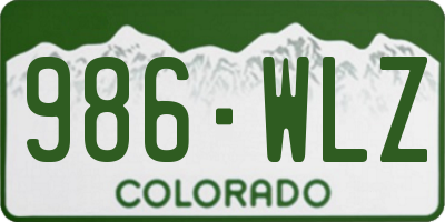 CO license plate 986WLZ