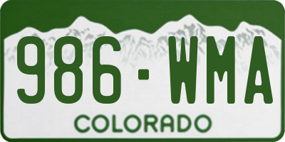 CO license plate 986WMA