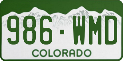CO license plate 986WMD