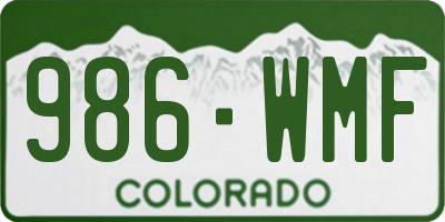 CO license plate 986WMF