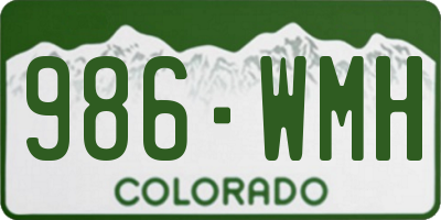 CO license plate 986WMH