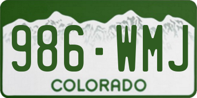 CO license plate 986WMJ