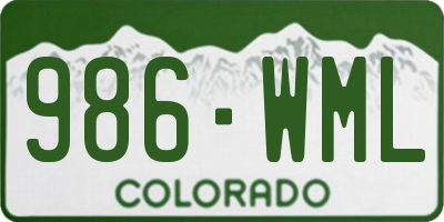 CO license plate 986WML