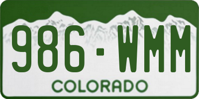 CO license plate 986WMM