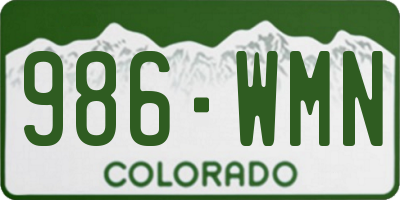 CO license plate 986WMN