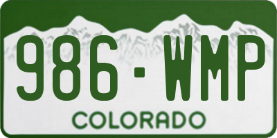 CO license plate 986WMP
